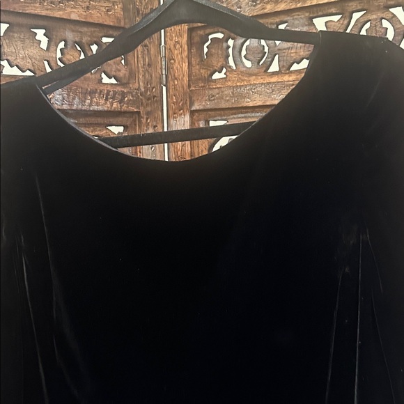 Dana Buchman Black silk & rayon velvet long sleeves midi dress NWT size 16-lined - Picture 5 of 11